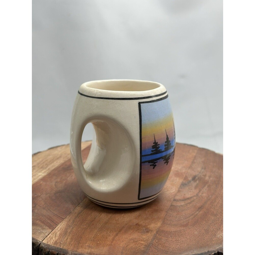 Navajo AJ Nesbitt Handmade End of the Trail Signed Mug Coffee